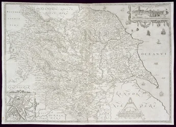 Karte von Yorkshire, graviert von William Web, veröffentlicht 1645